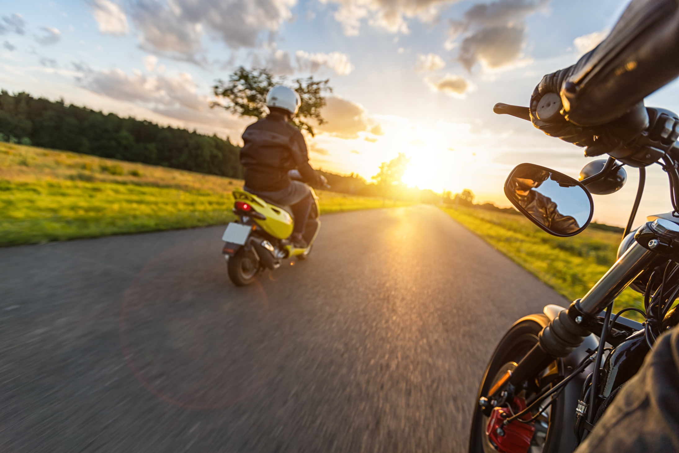 Motorbike Riders Driving